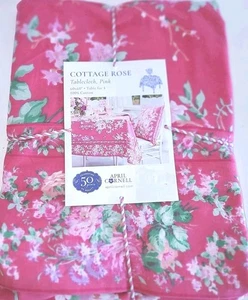 April Cornell Cotton Tablecloth 60" x 60" Cottage Rose Pink Table For 4 NWT - Picture 1 of 11