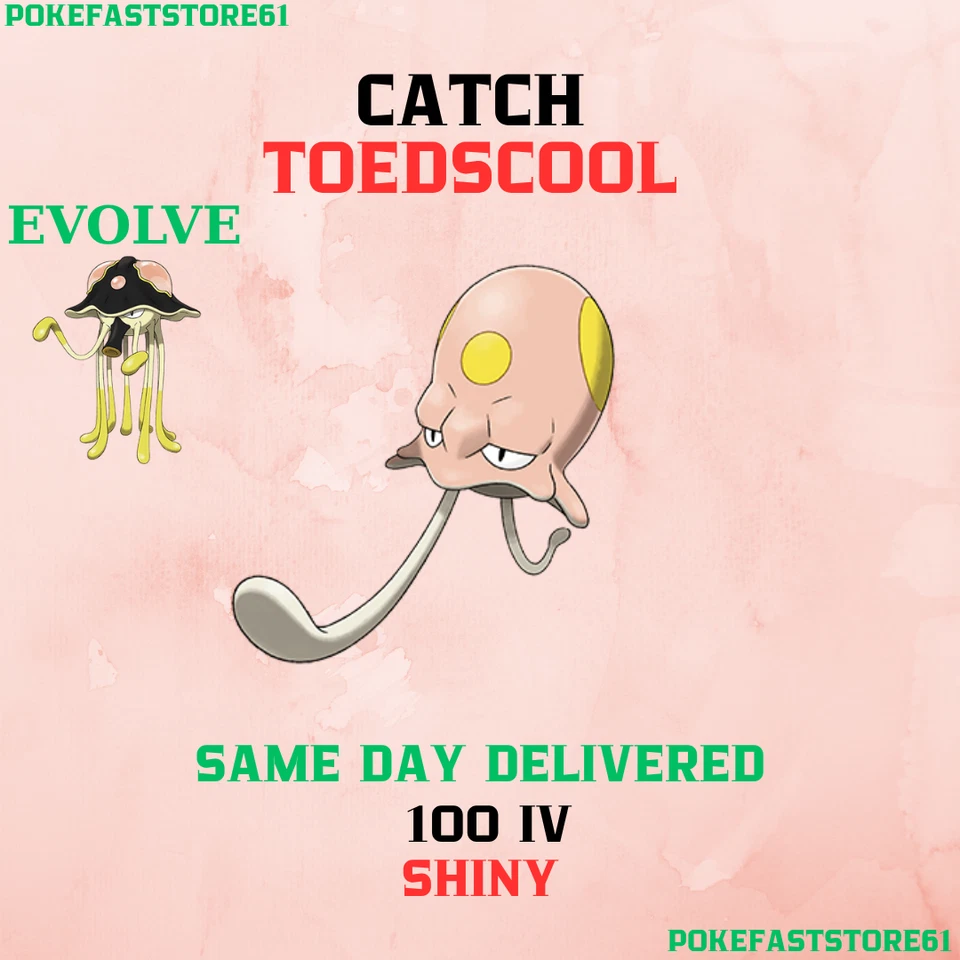 Toedscool Pokemon Go✨100 iv Catch✨Great-Ultra Rank 1-10✨XL Candy✨Shiny✨Toedscrue - Image 1 of 1