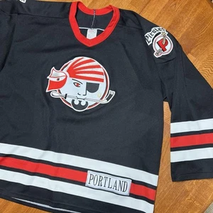 Portland Pirates Jersey Mens XL Black AHL Hockey Minor League Sewn VTG 90s CCM - Picture 1 of 12