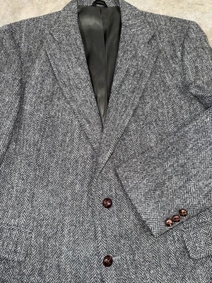 Chaqueta Blazer Harris Tweed De Colección Talla 44L Gris Espiga Lana Mancha Abrigo Deportivo Foto 1 de 4