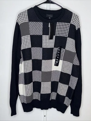 Geoffrey Beene Pullover Men's Sweater X-Large 100% Cotton Checkered NWT  23”PTP - Image 1 of 4