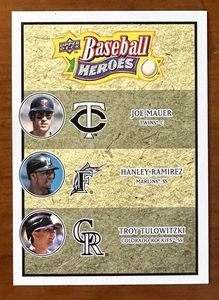 2008 Upper Deck Baseball Heroes JOE MAUER RAMIREZ TULOWITZKI #192 - Picture 1 of 2