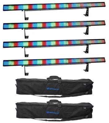 4) Chauvet COLORSTRIP 4 Ch. DMX Multi-Color DJ Light Bar/Color Strips+Carry Case - Image 1 of 4