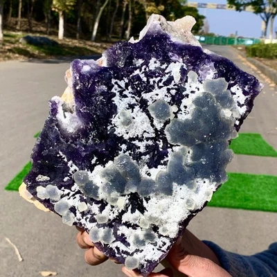 Cubo natural azul-púrpura 9,79 lb fluorita mineral cristal espécimen/China Foto 1 de 4