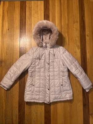 Chaqueta de invierno para mujer Liz Claiborne rosa claro/rosa talla piel sintética L usada Foto 1 de 4