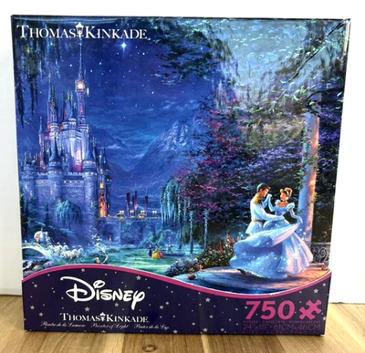 Rompecabezas Disney Thomas Kinkade Cenicienta bailando a la luz de las estrellas 750 piezas nuevo en caja Foto 1 de 4