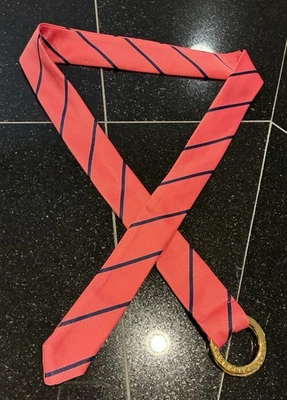 Пояс для галстука Lauren Ralph Lauren розовый и темно-синий с застежкой-кольцом длиной 40 дюймов - Изображение 1 из 4