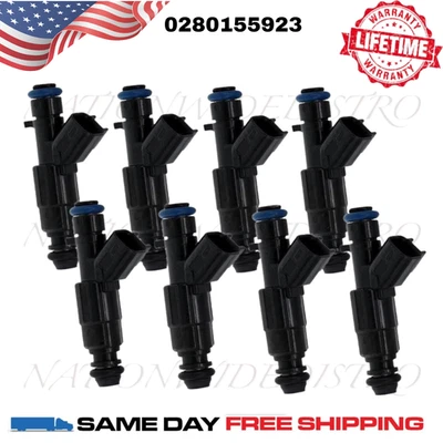 8x OEM Bosch Fuel Injectors for 2000 2001 2002 Cadillac Eldorado 4.6L V8 - Image 1 of 4