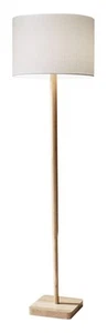 4093-12 Ellis Floor Lamp, 58.5 in., 150W Incandescent/CFL, Natural Rubber Woo... - Picture 1 of 3