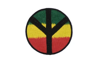 Ecusson brodé peace and love rasta fabrication artisanale Nepal AA-A5 - Foto 1 di 1
