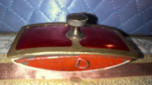 INK BLOTTER ANTIQUE RED GUILLOCHÉ’ ENAMEL ACCENT DESK TAPE MEASURE EUC - Picture 1 of 7
