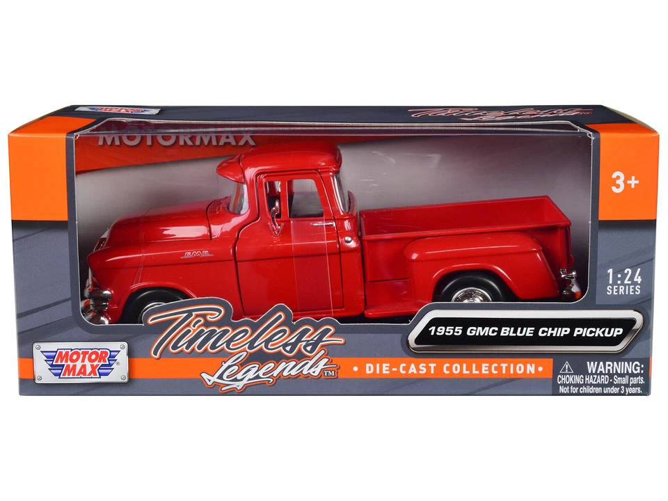 1955 GMC Blue Chip Pickup Truck Red "Timeless Legends" Series 1/24 Diecast CARZ - Image 1 of 1