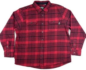 Woolrich Flannel Jacket Shirt Mens Size 2XL Red Plaid Shacket Pocket Lumberjack - Picture 1 of 14