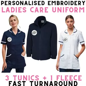 Embroidered Healthcare uniform bundle Personalised, tunic, fleece, YOUR LOGO - Picture 1 of 9