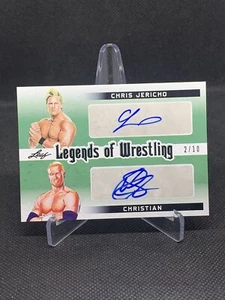 Chris Jericho/Christian Dual Auto Leaf Legends Of Wrestling /10 NM - Picture 1 of 2