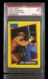1991 wcw impel #49 arn anderson rc; wcw wrestling rookie PSA 9 ☆ MINT