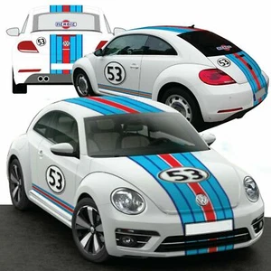 HERBIE 53 NEW BEETLE RACING LE MANS COCCINELLE STICKER KIT DECO CHOUPETTE RED LG - Imagen 1 de 2