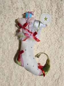 Raro Patience Brewster Mini Medias Adorno Navidad Vacaciones Cerdo Blanco Rojo - Imagen 1 de 6