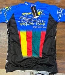 Louis Garneau Mens SMALL Cycling Jersey Santana - Barcelona to Lisbon - NEW - Picture 1 of 5