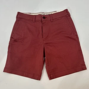 NWT American Eagle Men's 28 Slim Fit Workwear Above the Knee Flex Maroon Shorts - Picture 1 of 15