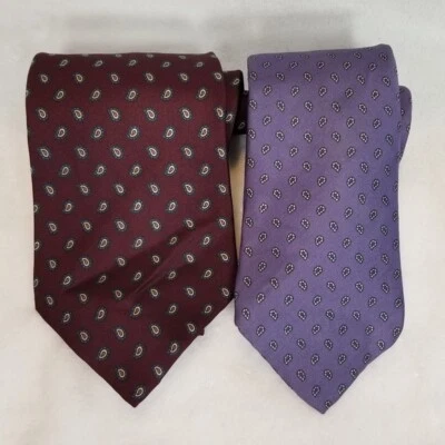 John Henry & Signorcelli d'Italia Paisley Print Silk Men's Neckties Set of 2 - Image 1 of 4