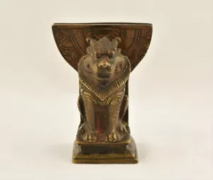India,antique bronze figure of Horned Lion(Vyala/Vidala),19thC - Picture 1 of 5