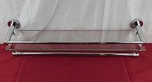 Allied Brass Gallery Towel Bar Glass Shelf, 22 Inch, Polished Chrome - Picture 1 of 5