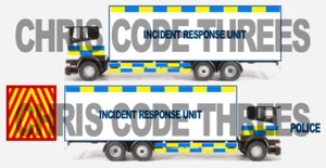 Code 3 Adhesive Vinyl Decals 1/76 Oxford Diecast Rigid - Police Incident Unit - Picture 1 of 1