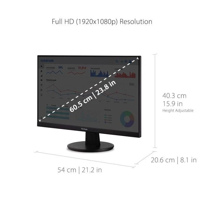ViewSonic Va2447-MH 24'' Full HD LED LCD Monitor - Black - Image 1 of 4