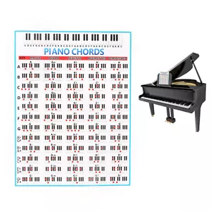 Kunststoff Versiegelung Klavier Akkordkarte für Klavierübung/Musik schreiben 8,27 x 11 Zoll - Bild 1 von 8