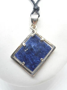 925 SILBER Anhänger mit natürlichem SODALITH und Rundhals - Anhänger Hartstein - Bild 1 von 7