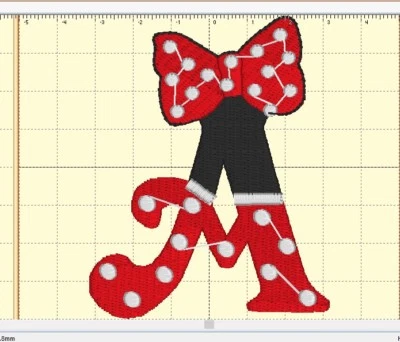 Minnie Mouse Letters Embroidered Iron On Patches - Image 1 of 4
