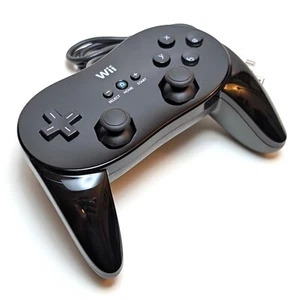 Nintendo Wii Pro Controller - OEM, Schwarz, RVL-005, gereinigt & getestet - Bild 1 von 5