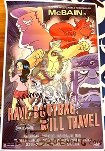 Matt Groening signed doodled Simpsons 2015 SDCC McBain 27x40 FS movie poster JSA - Picture 1 of 2