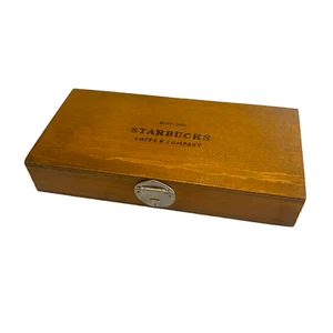 Starbucks Coffee Co. "Caja de baratijas con bisagras de madera Origin Select Chocolates 6"" X 3" - Imagen 1 de 6