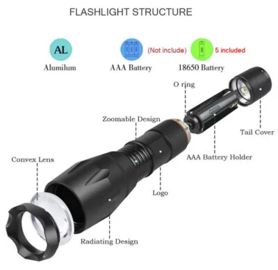 Sanyo/Pan NCR20700A - 2cells +T-6 LED Flashlight, charger,  cell storage case - Image 1 of 4