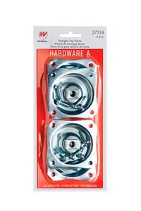 Waddell 2.4375-in x 2.4375-in Metal Table Leg Straight Top Plate (4-Pack) - Picture 1 of 1