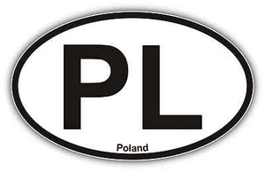 Poland Vehicle Country Code Oval Car Bumper Window Sticker Decal 6"X4" - Picture 1 of 1