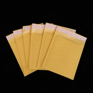 5~100pcs Kraft Bubble Envelopes Padded Mailers Shipping Self-Seal Bags 4 Size - Picture 1 of 6