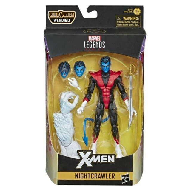 Figura de acción Hasbro Marvel Legends 2019 X-Men Nightcrawler Wendigo BAF de 6 pulgadas Foto 1 de 1