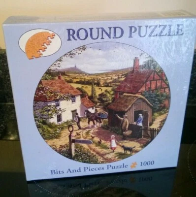 Bits & Pieces 1000 Pieces Shaped Jigsaw Village Life Stephen Cummins New Sealed - Image 1 of 3