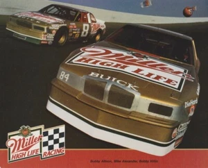 1989 Bobby Allison + Mike Alexander + Bobby Hillin Miller Buick NASCAR Hero Card - Picture 1 of 2