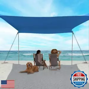 EasierHike Tenda Ombreggiante da Spiaggia, 10 × 10 Ft Portatile Facile Pop Up Tettoia da Spiaggia, UP - Foto 1 di 5