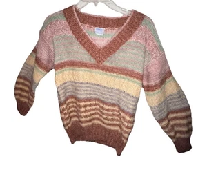 Suéter para mujer tejido multicolor talla mediana acrílico vintage abuela preppy - Imagen 1 de 8