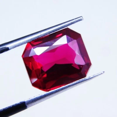 Certified 6.05 Ct Natural Red Ruby Radiant Cut Loose Gemstone - Image 1 of 4