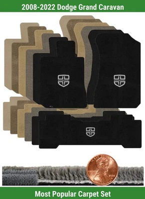 Набор ковриков Ultimat на заказ для '08-22 Dodge Grand Caravan с логотипом (3 штуки) #K7O - Изображение 1 из 4