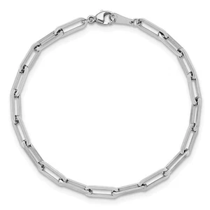 7,5" 3,7 mm Platin PT950 Solide Büroklammer Gliederkette Armband - Bild 1 von 5