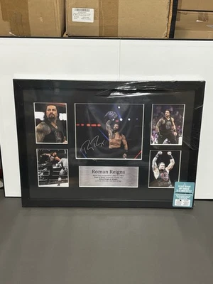 Autógrafo impreso collage enmarcado Roman Reigns A3 17,5"x13" Foto 1 de 4