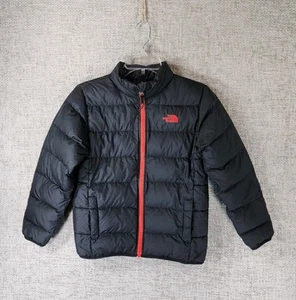The North Face 550 Goose Down Puffer Jacket Boys M 10/12 Black Full Zip Nice! - Picture 1 of 13