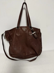 Borsa tascabile PRADA grande in pelle marrone - Foto 1 di 23